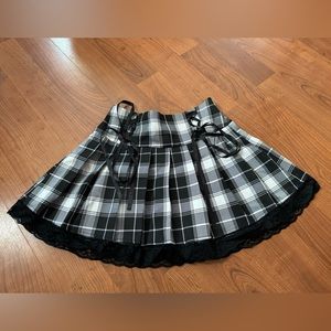 Plaid Lace Up Skirt